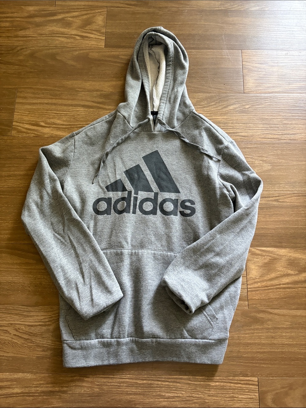 Adidas Gray Pullover Hoodie with Black Logo